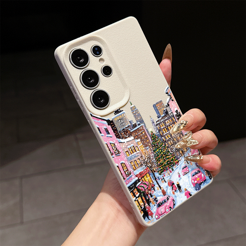 Samsung Galaxy A55 - Christmas Street Building Winter Snow Scenery